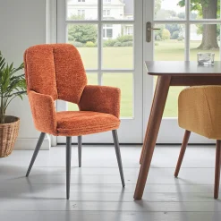 Fauteuil de table rouille à dossier ouvert (lot de 2) LIGURIE