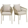 Fauteuil de table sable en corde (lot de 2) GRENADE