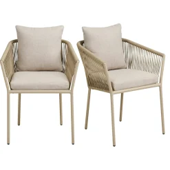 Fauteuil de table sable en corde (lot de 2) GRENADE