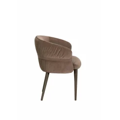Fauteuil de table taupe dos rond avec galon (lot de 2) TREVI