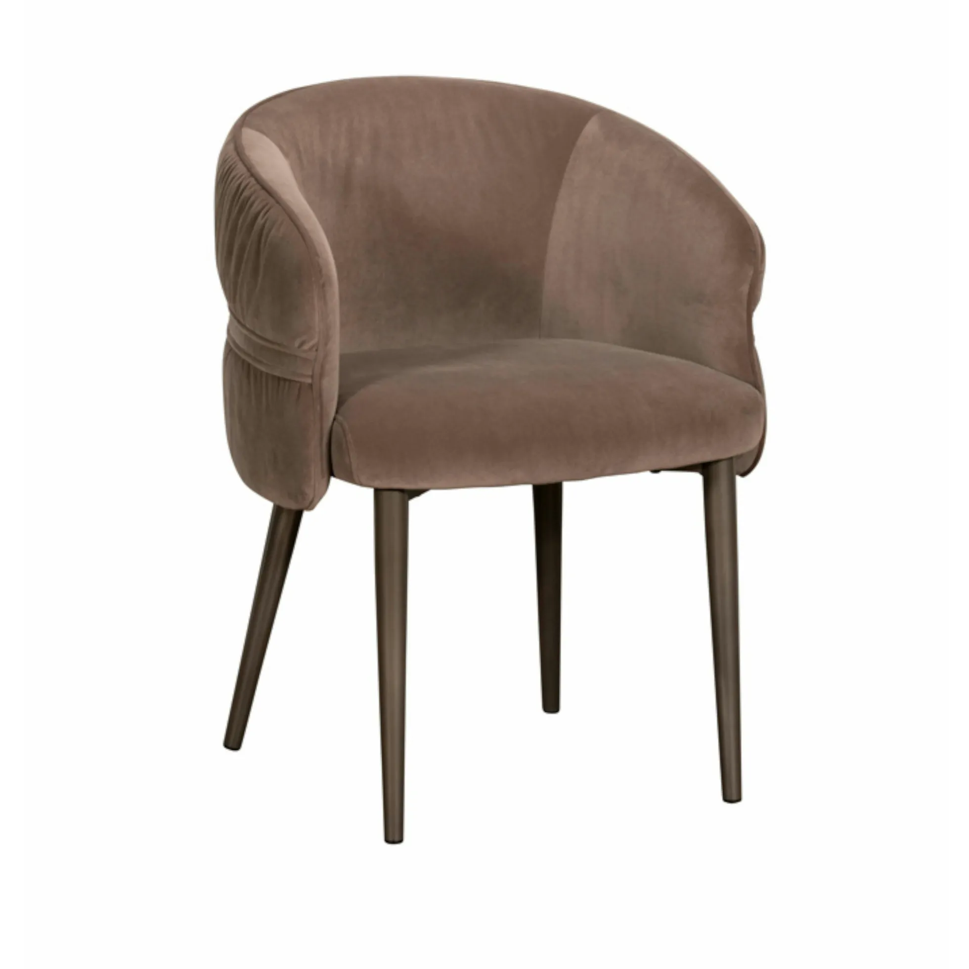 Fauteuil de table taupe dos rond avec galon (lot de 2) TREVI