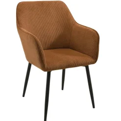 Fauteuil de table tissu cotelé brun (lot de 2) MALMOE