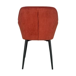 Fauteuil de table tissu cotelé terracotta (lot de 2) MALMOE