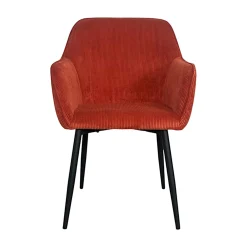 Fauteuil de table tissu cotelé terracotta (lot de 2) MALMOE