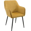 Fauteuil de table tissu cotelé moutarde (lot de 2) MALMOE