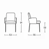 Fauteuil de table tissu marron pieds bronze (x2) AUREN