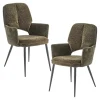 Fauteuil de table vert à dossier ouvert (lot de 2) LIGURIE