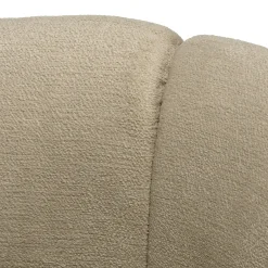 Fauteuil dossier arrondi en tissu beige CASTILLE
