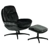 Fauteuil détente gris foncé pivotant avec repose-pieds IENA
