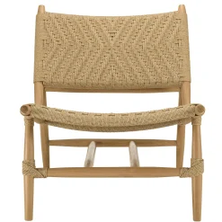 Fauteuil détente motifs tressés et teck (lot de 2) SUMMER