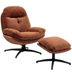 Fauteuil détente rouille pivotant avec repose-pieds IENA