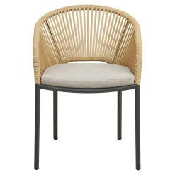 Fauteuil en aluminium beige avec coussin (lot de 2) KUTA