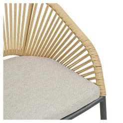 Fauteuil en aluminium beige avec coussin (lot de 2) KUTA