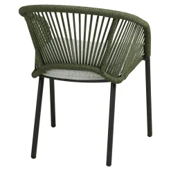 Fauteuil en aluminium vert avec coussin (lot de 2) KUTA