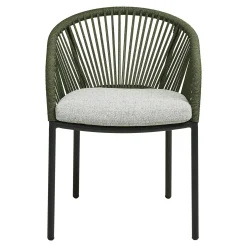Fauteuil en aluminium vert avec coussin (lot de 2) KUTA
