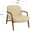 Fauteuil en tissu beige et bois de teck recyclé SWING