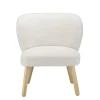 Fauteuil en tissu blanc à bouclette TIM