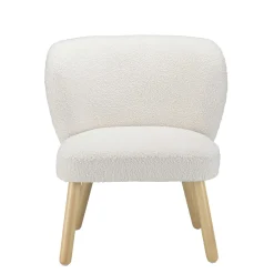 Fauteuil en tissu blanc à bouclette TIM