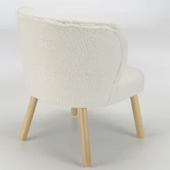 Fauteuil en tissu blanc à bouclette TIM