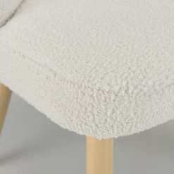 Fauteuil en tissu blanc à bouclette TIM