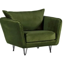 Fauteuil en velours vert kaki EPIKA