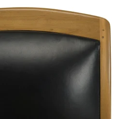 Fauteuil exotique bois et cuir noir DIKA