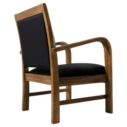 Fauteuil exotique en Teck et Coton noir 61x63x81cm DIKA