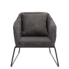 Fauteuil gris anthracite en velours côtelé TIM