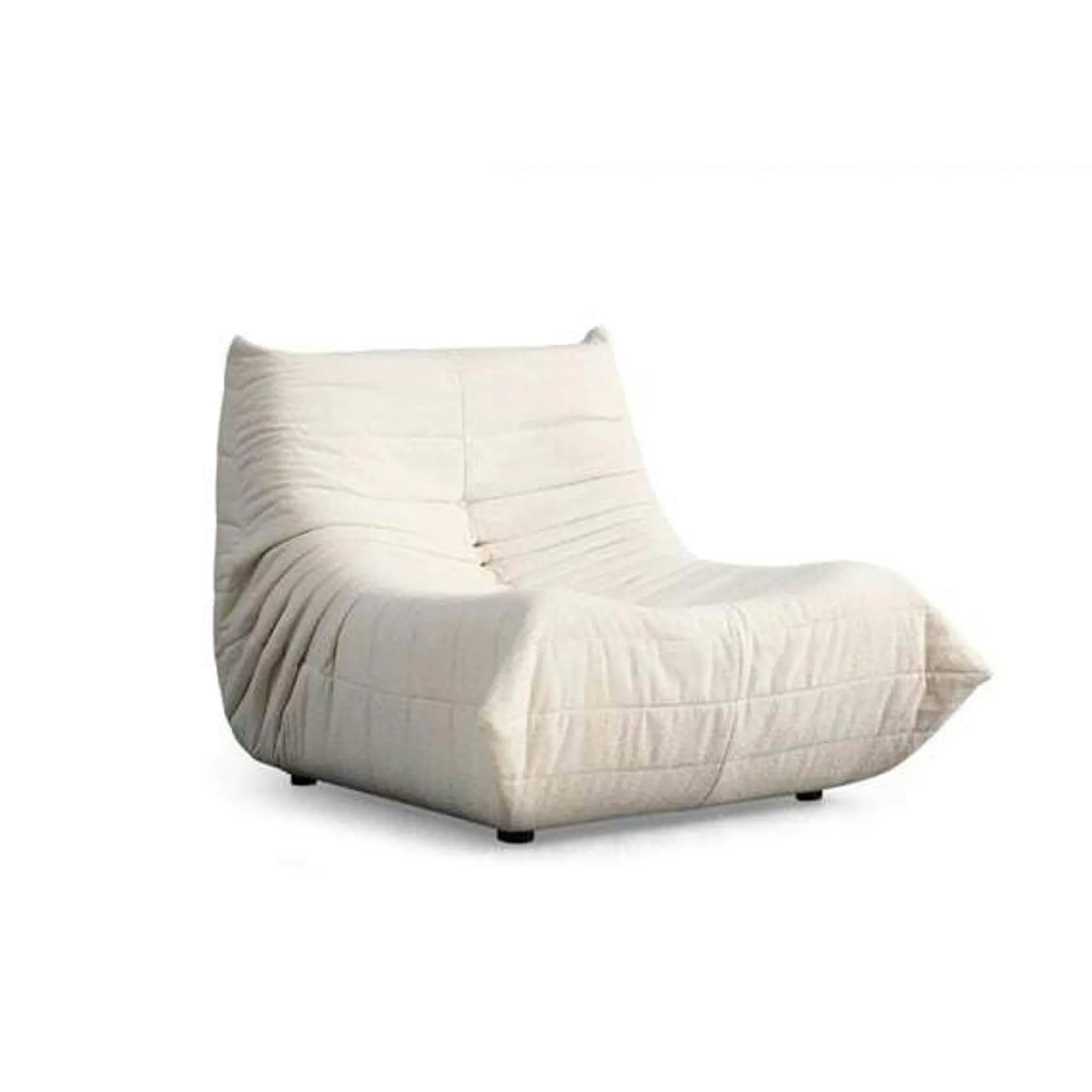 Fauteuil lounge blanc plissé sans accoudoirs ARVEN