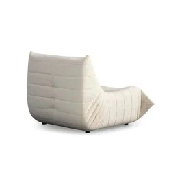Fauteuil lounge blanc plissé sans accoudoirs ARVEN