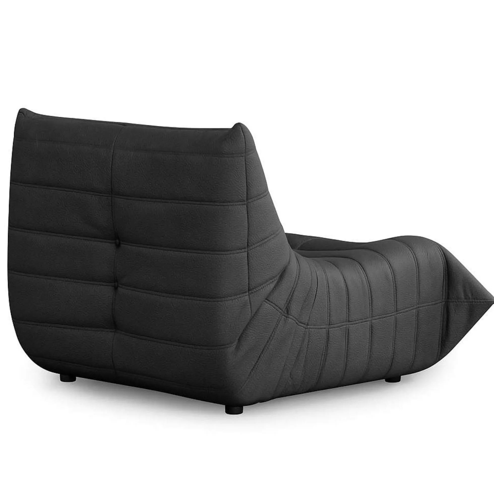 Fauteuil lounge gris sombre plissé sans accoudoirs ARVEN