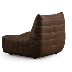 Fauteuil lounge marron plissé sans accoudoirs ARVEN