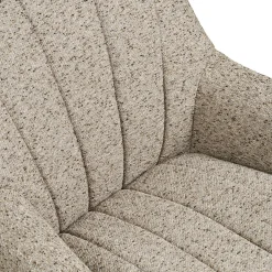 Fauteuil lounge pivotant en tissu gris chiné MONTREUX