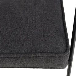 Fauteuil métal dossier rotin assise tissu anthracite TIM