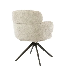 Fauteuil pivotant à ailettes en tissu doux sable (x2) CREEK