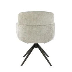 Fauteuil pivotant à ailettes en tissu doux sable (x2) CREEK