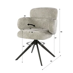 Fauteuil pivotant à ailettes en tissu doux sable (x2) CREEK
