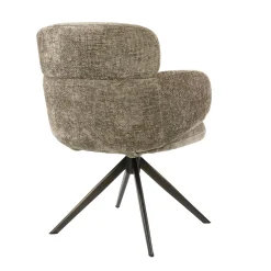 Fauteuil pivotant à ailettes tissu doux brun chaud (x2) CREEK