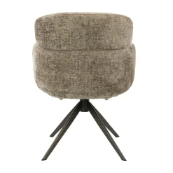 Fauteuil pivotant à ailettes tissu doux brun chaud (x2) CREEK
