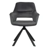 Fauteuil pivotant bi-matière, couleur grise (lot de 2) IENA