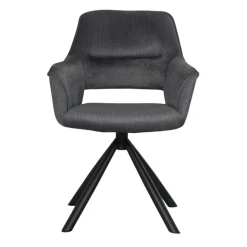 Fauteuil pivotant bi-matière, couleur grise (lot de 2) IENA