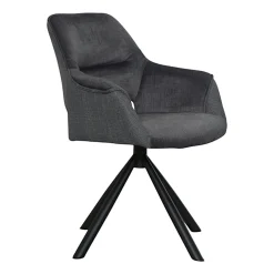 Fauteuil pivotant bi-matière, couleur grise (lot de 2) IENA