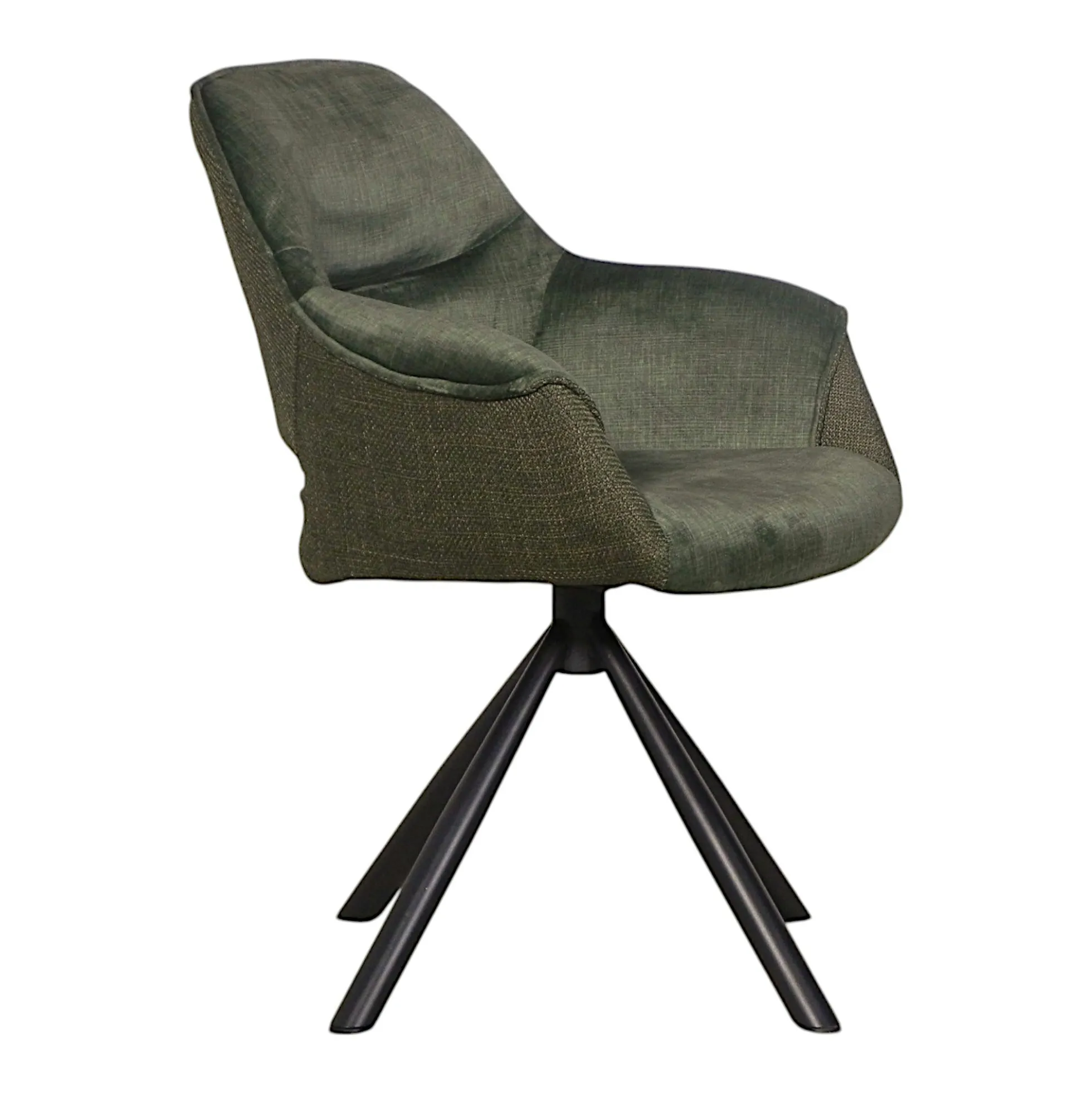 Fauteuil pivotant bi-matière, couleur verte (lot de 2) IENA