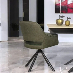 Fauteuil pivotant bi-matière, couleur verte (lot de 2) IENA