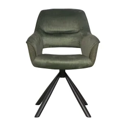 Fauteuil pivotant bi-matière, couleur verte (lot de 2) IENA