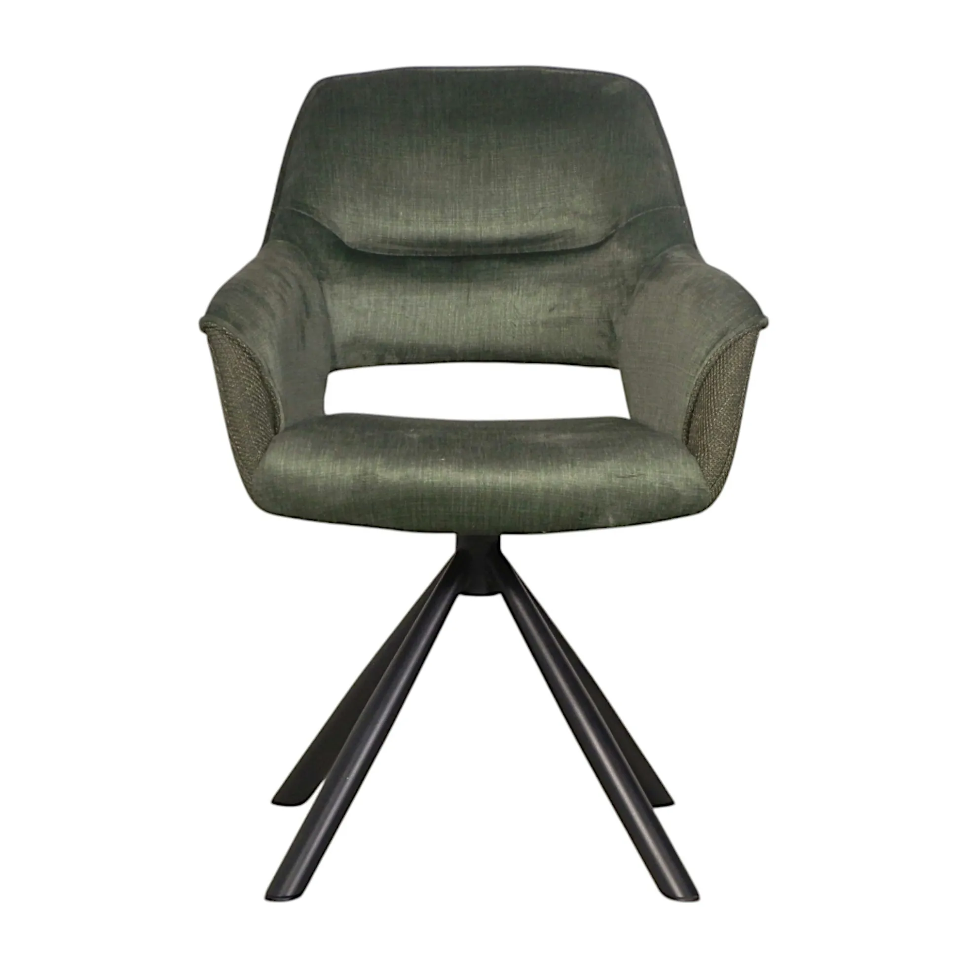 Fauteuil pivotant bi-matière, couleur verte (lot de 2) IENA