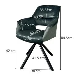Fauteuil pivotant bi-matière, couleur lagon (lot de 2) IENA