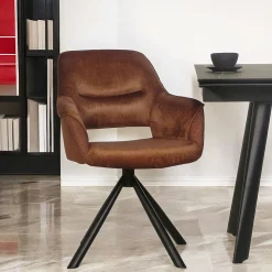 Fauteuil pivotant bi-matière, couleur cuivre (lot de 2) IENA