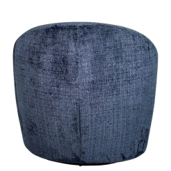 Fauteuil pivotant bleu nuit dossier rond tissu texturé IENA