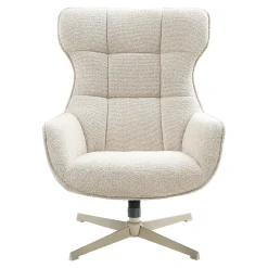 Fauteuil pivotant confort, couleur blanc naturel BERLIN